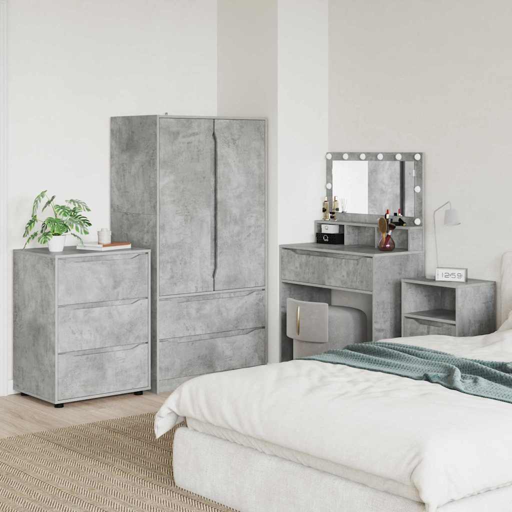 Opbergkast Beton Grijs 60 x 48 x 81 cm Bewerkt hout is nu te koop bij PeponiXL, paradijselijk wonen!