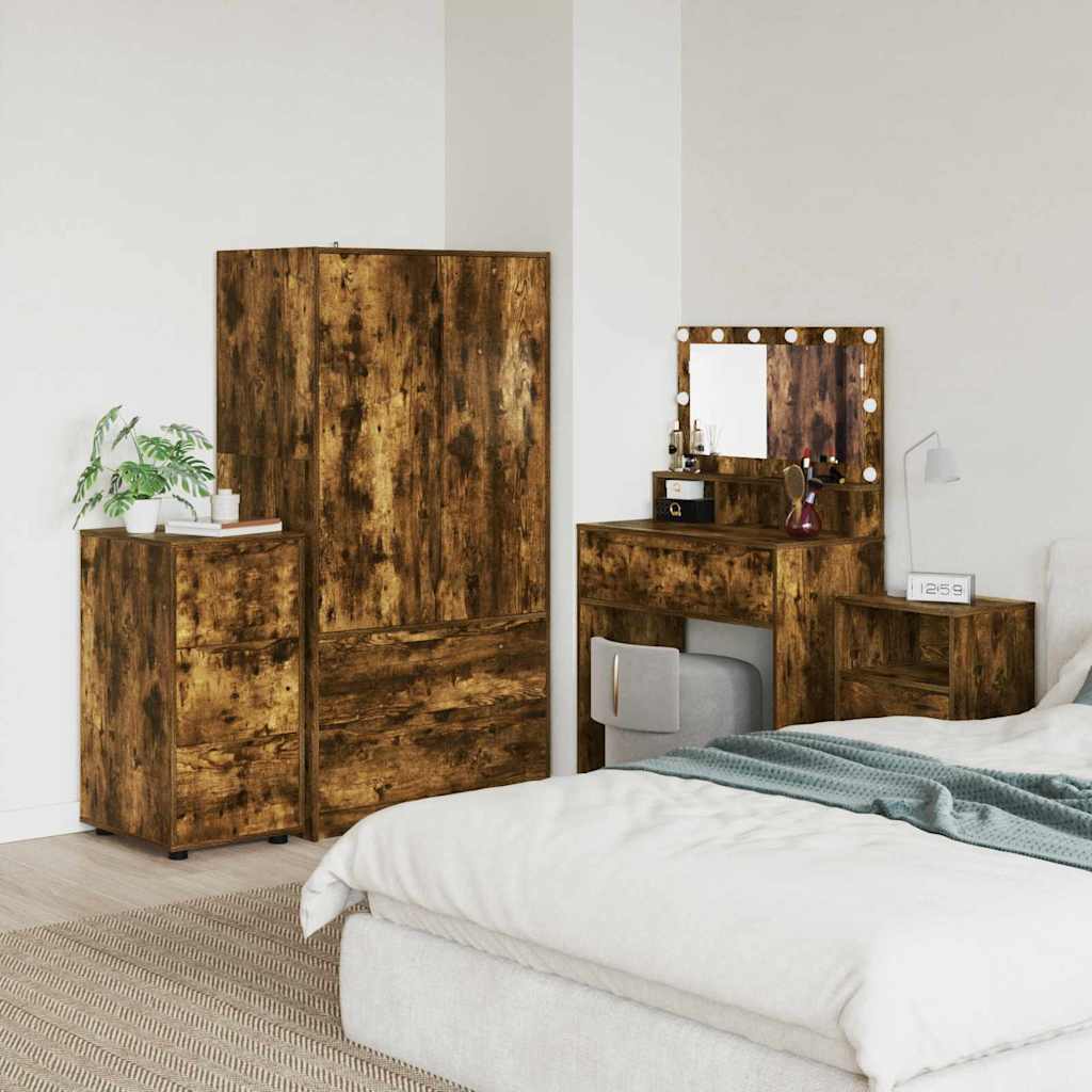 Opbergkast Gerookt eiken 40 x 48 x 81 cm Bewerkt hout is nu te koop bij PeponiXL, paradijselijk wonen!