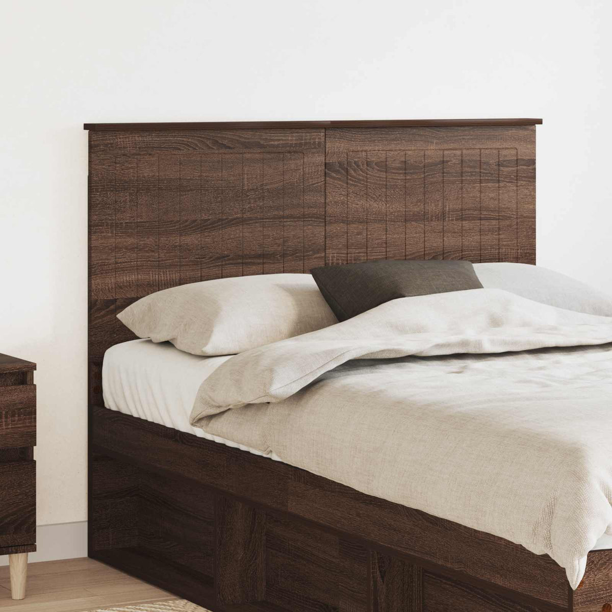 Hoofdbord met hoofdeinde Bruin Eiken 120 cm Bewerkt hout is nu te koop bij PeponiXL, paradijselijk wonen!