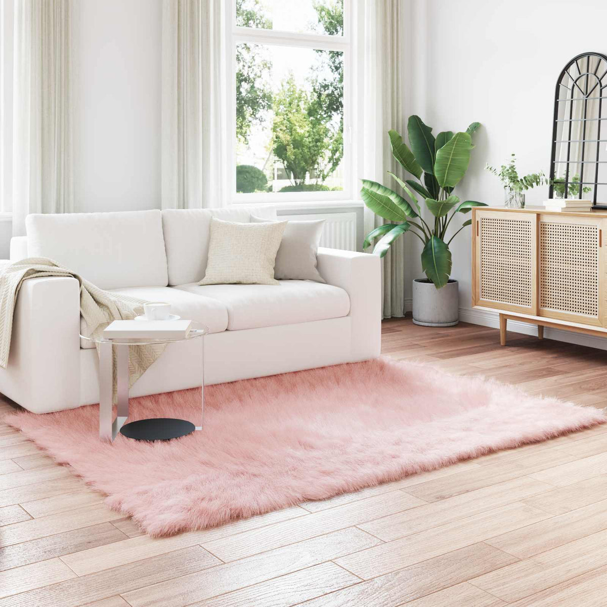 Tapijt van imitatie TAFALLA Roze 140 x 200 cm Polyester is nu te koop bij PeponiXL, paradijselijk wonen!