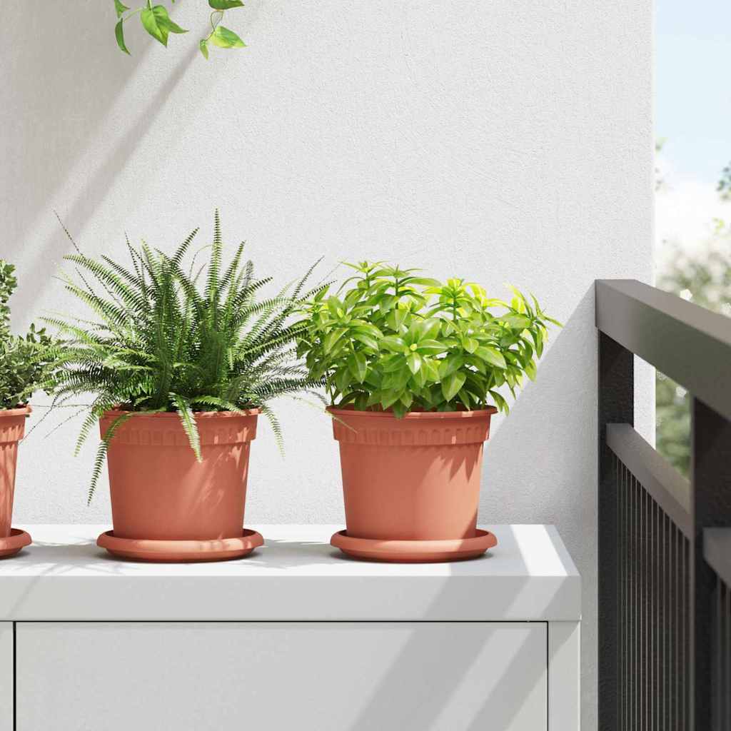 Ronde Bloempot 24 pcs Baksteenrood Ø 15 x 12 cm Kunststof is nu te koop bij PeponiXL, paradijselijk wonen!