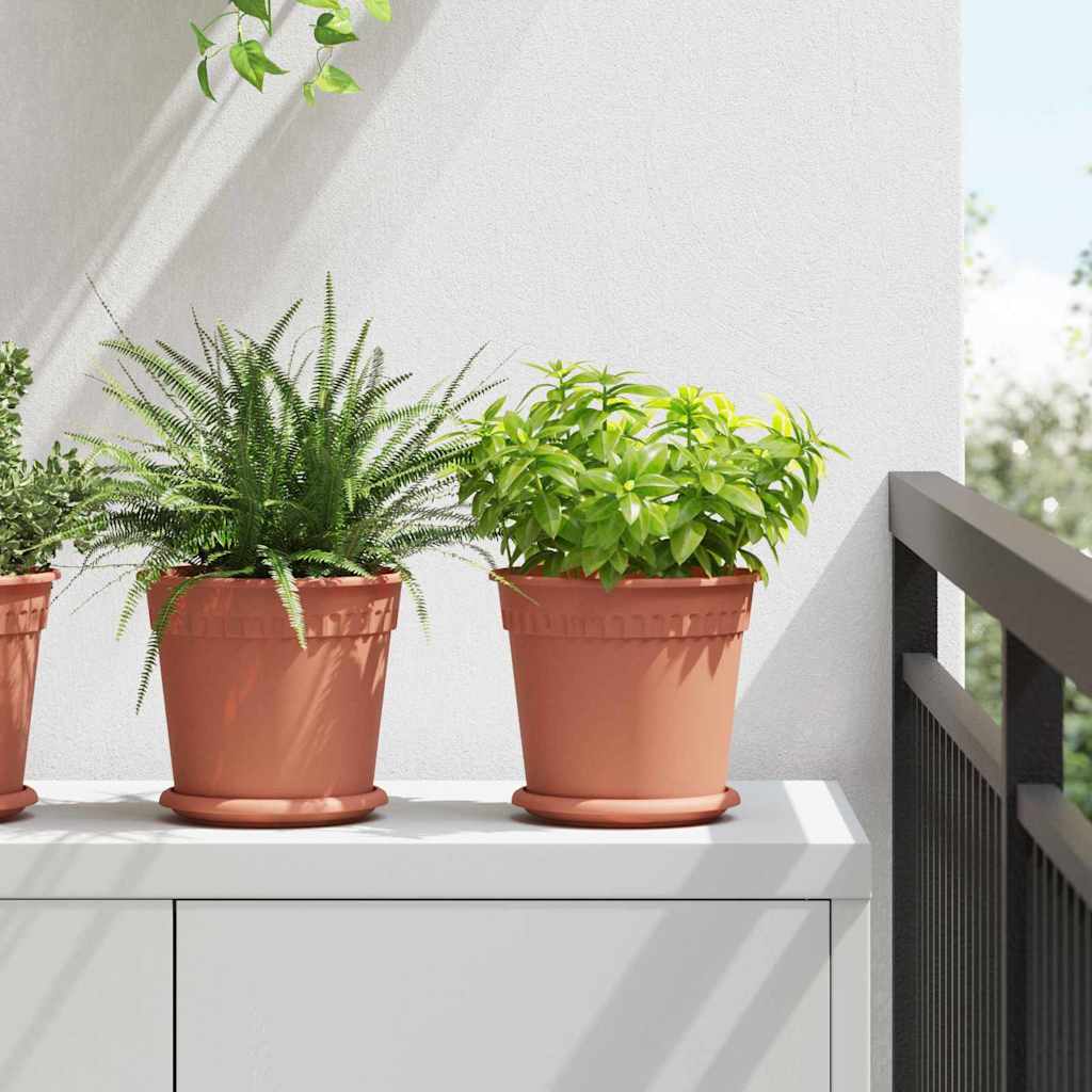 Ronde Bloempot 24 pcs Baksteenrood Ø 19 x 16 cm Kunststof is nu te koop bij PeponiXL, paradijselijk wonen!