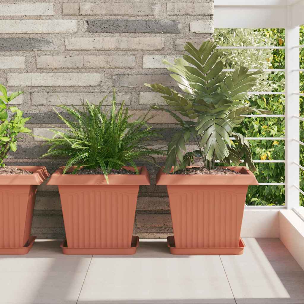 Vierkante Bloempot 24 pcs Baksteenrood 33 x 33 x 26 cm is nu te koop bij PeponiXL, paradijselijk wonen!