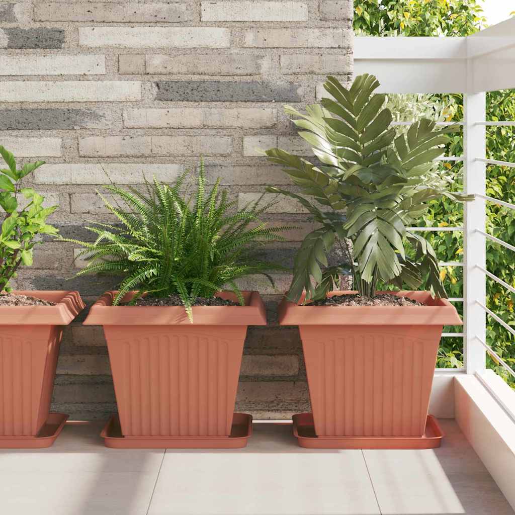 Vierkante Bloempot 24 pcs Baksteenrood 38 x 38 x 30 cm is nu te koop bij PeponiXL, paradijselijk wonen!
