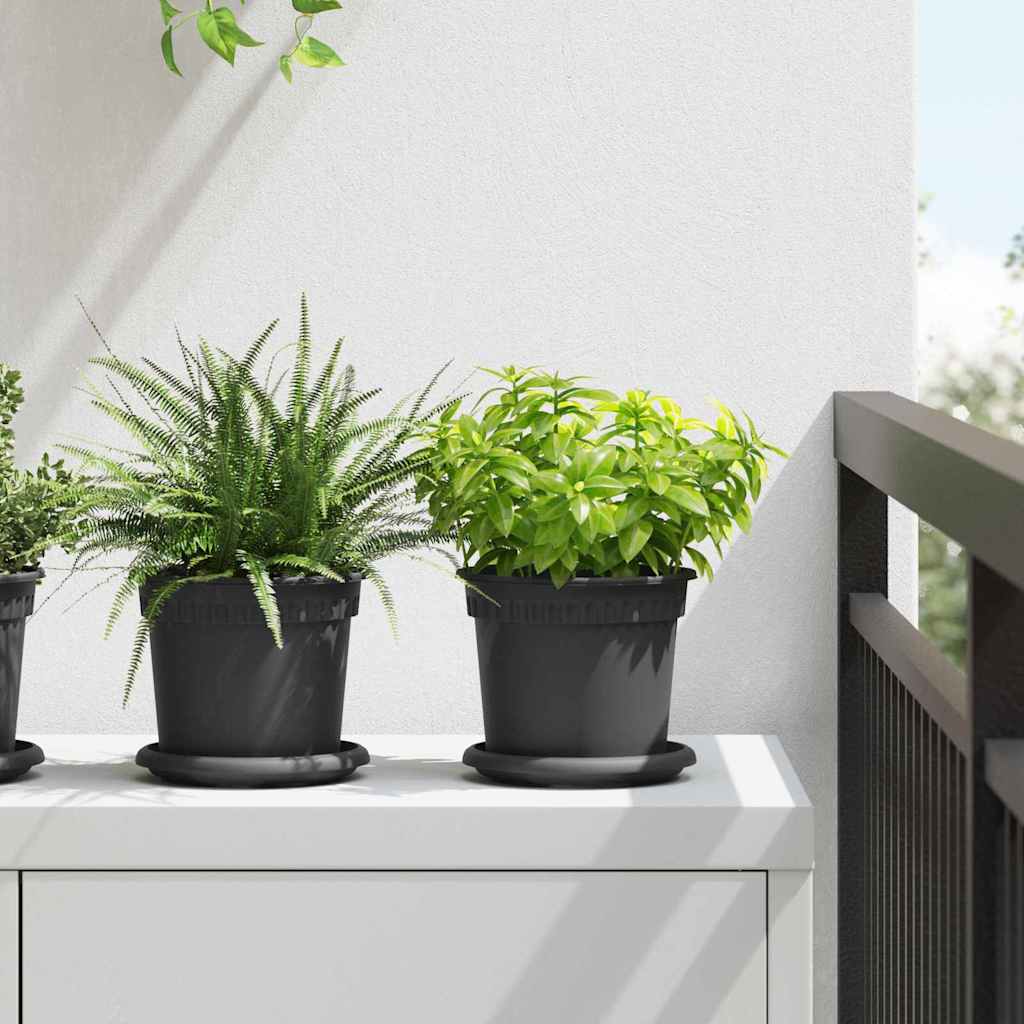 Plantenpotten 24 pcs Zwart Ø 15 x 12 cm Kunststof is nu te koop bij PeponiXL, paradijselijk wonen!