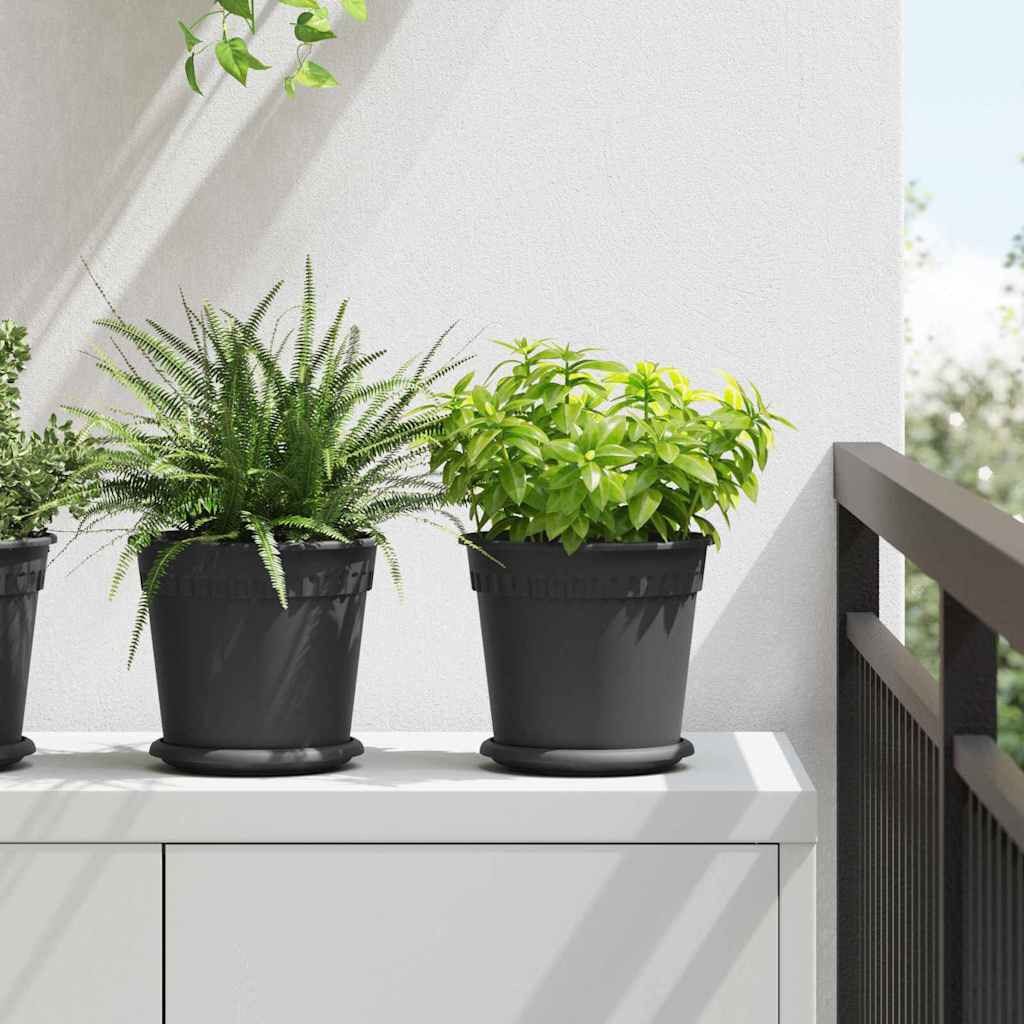 Plantenpotten 24 pcs Zwart Ø 19 x 16 cm Kunststof is nu te koop bij PeponiXL, paradijselijk wonen!