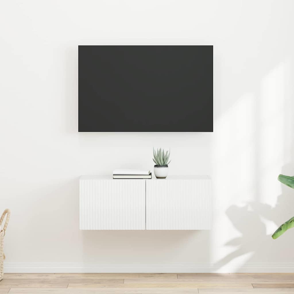 TV Wandkast 2 pcs Glanzend Wit 39 x 31 x 29,5 cm Bewerkt hout is nu te koop bij PeponiXL, paradijselijk wonen!
