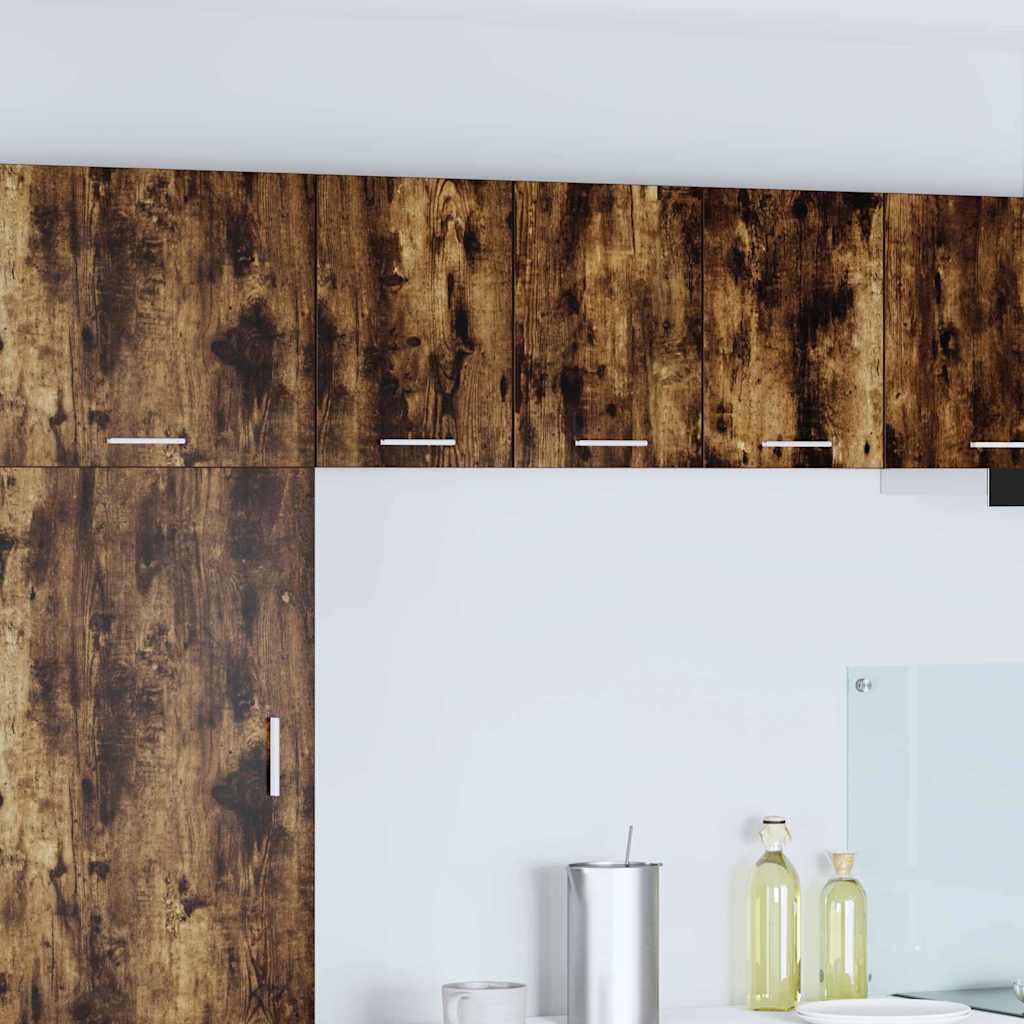 Hangkast 2 pcs Gerookte Eik en Wit 30 x 31 x 40 cm Bewerkt hout is nu te koop bij PeponiXL, paradijselijk wonen!