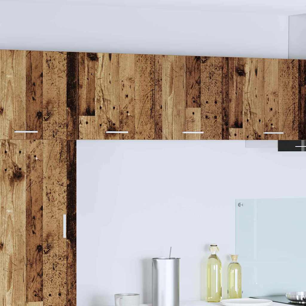 Hangkast 2 pcs Oude Hout en Wit 40 x 31 x 40 cm Bewerkt hout is nu te koop bij PeponiXL, paradijselijk wonen!