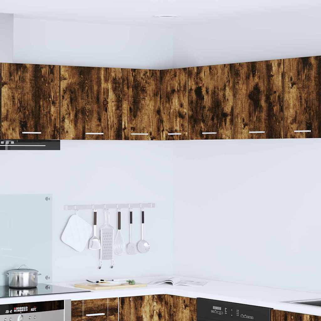 Hangkast Gerookte Eik en Wit 57 x 57 x 40 cm Bewerkt hout is nu te koop bij PeponiXL, paradijselijk wonen!