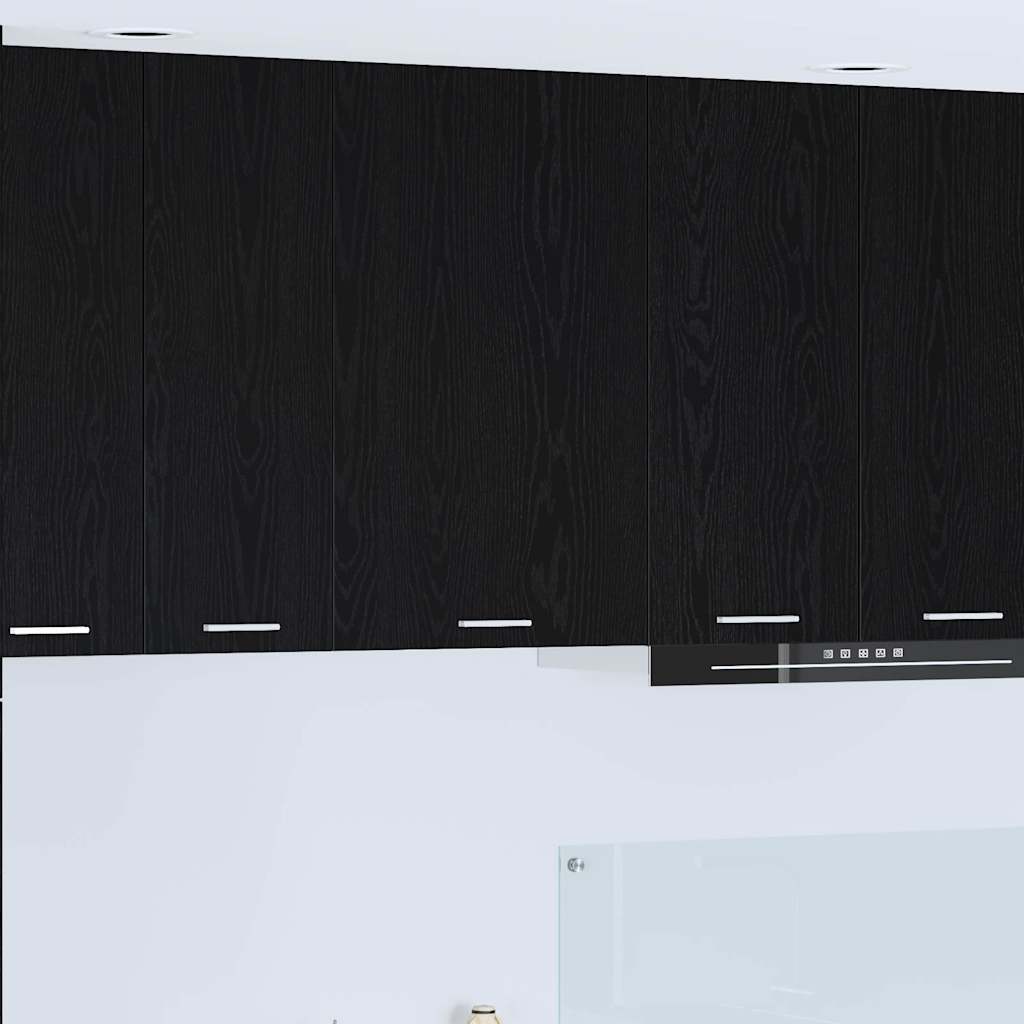 Hangkast Zwarte Eik en Wit 50 x 31 x 80 cm Bewerkt hout is nu te koop bij PeponiXL, paradijselijk wonen!