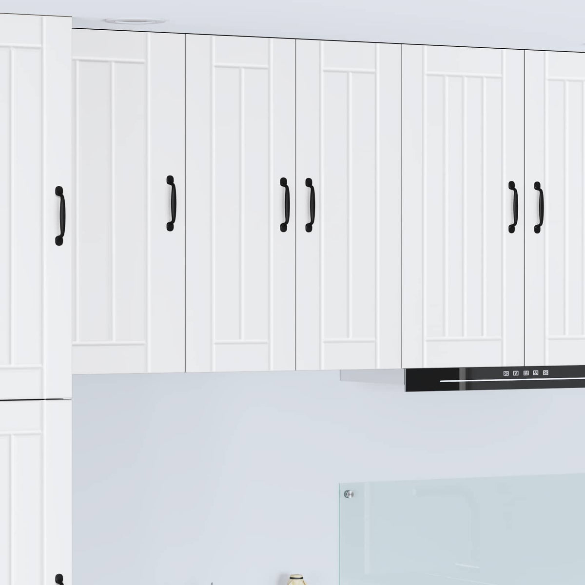 Wandglas cabinet LUCCA Wit 60 x 31 x 80 cm Bewerkt hout is nu te koop bij PeponiXL, paradijselijk wonen!