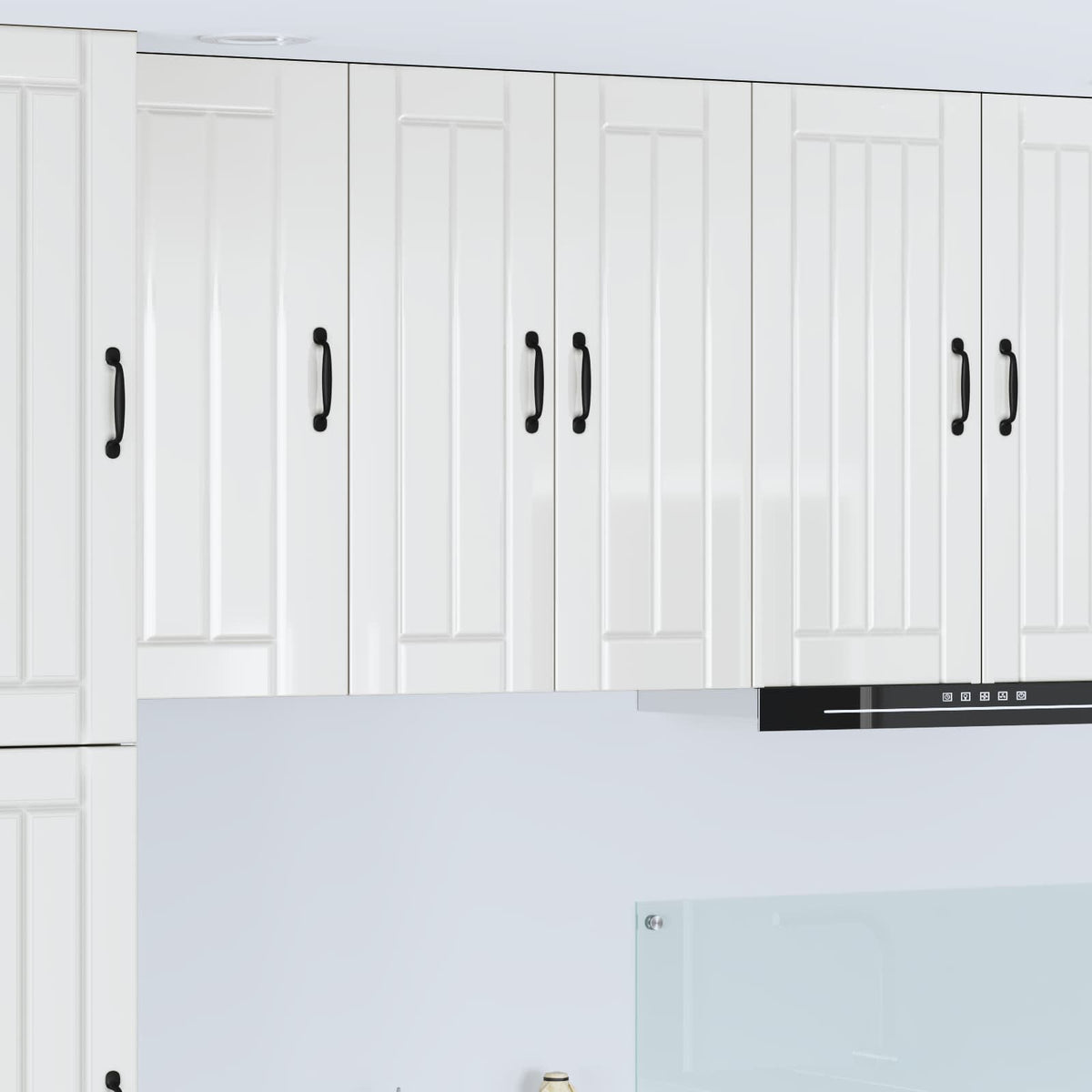 vidaXL Wandglas cabinet LUCCA Hoogglans Wit 60 x 31 x 80 cm