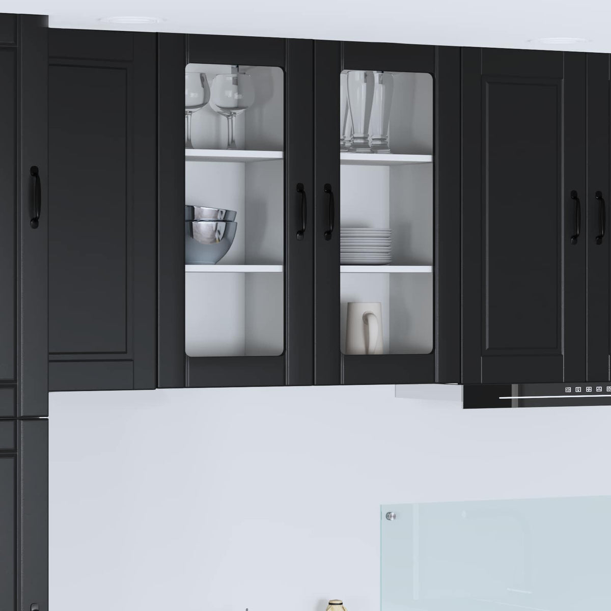 Vaatwasserpaneel 2 pcs Zwart 40 x 31 x 80 cm Bewerkt hout is nu te koop bij PeponiXL, paradijselijk wonen!