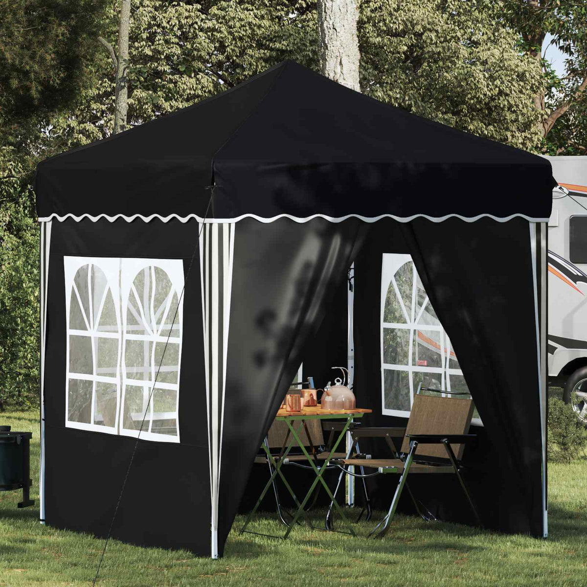 Pop-up Feesttent Antraciet 195 x 195 x 245 cm Oxford Stof is nu te koop bij PeponiXL, paradijselijk wonen!