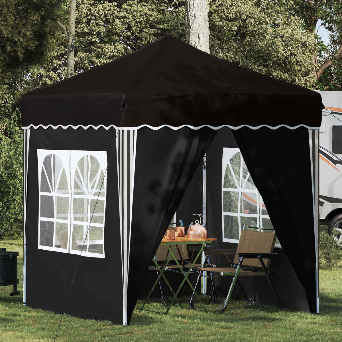 Pop-up Feesttent Zwart 195 x 195 x 245 cm Oxford Stof is nu te koop bij PeponiXL, paradijselijk wonen!