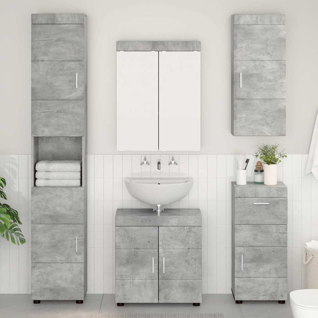 Badkamermeubelset TULUM 5 pcs Beton Grijs 60 x 34 x 63 cm is nu te koop bij PeponiXL, paradijselijk wonen!