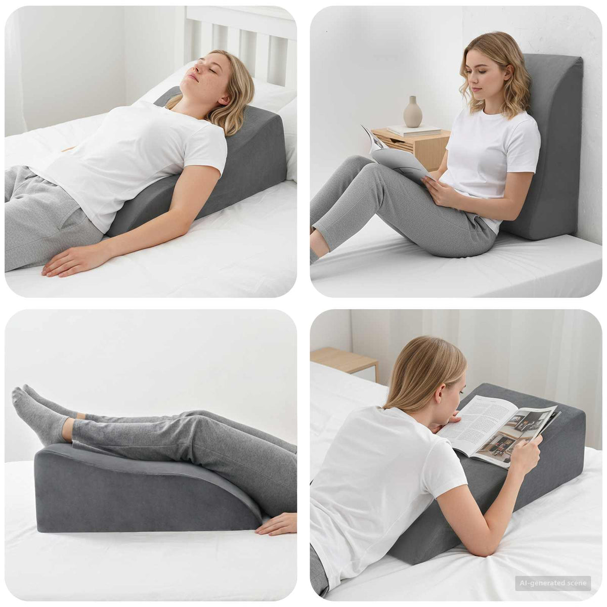 Been Kussen 68 x 41 x 24 cm PU Schuim Grijs is nu te koop bij PeponiXL, paradijselijk wonen!