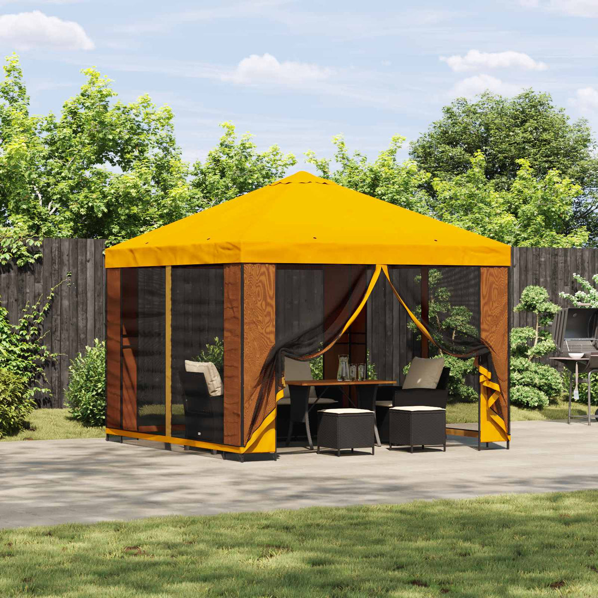 Prieel 3 x 3 m Geel Polyester en staal 190 gsm is nu te koop bij PeponiXL, paradijselijk wonen!