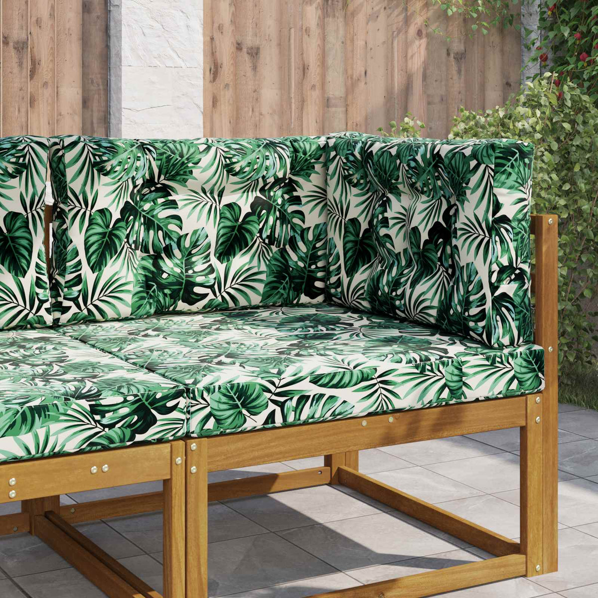 Buiten bankkussen 3 pcs Bladpatroon Polyester is nu te koop bij PeponiXL, paradijselijk wonen!