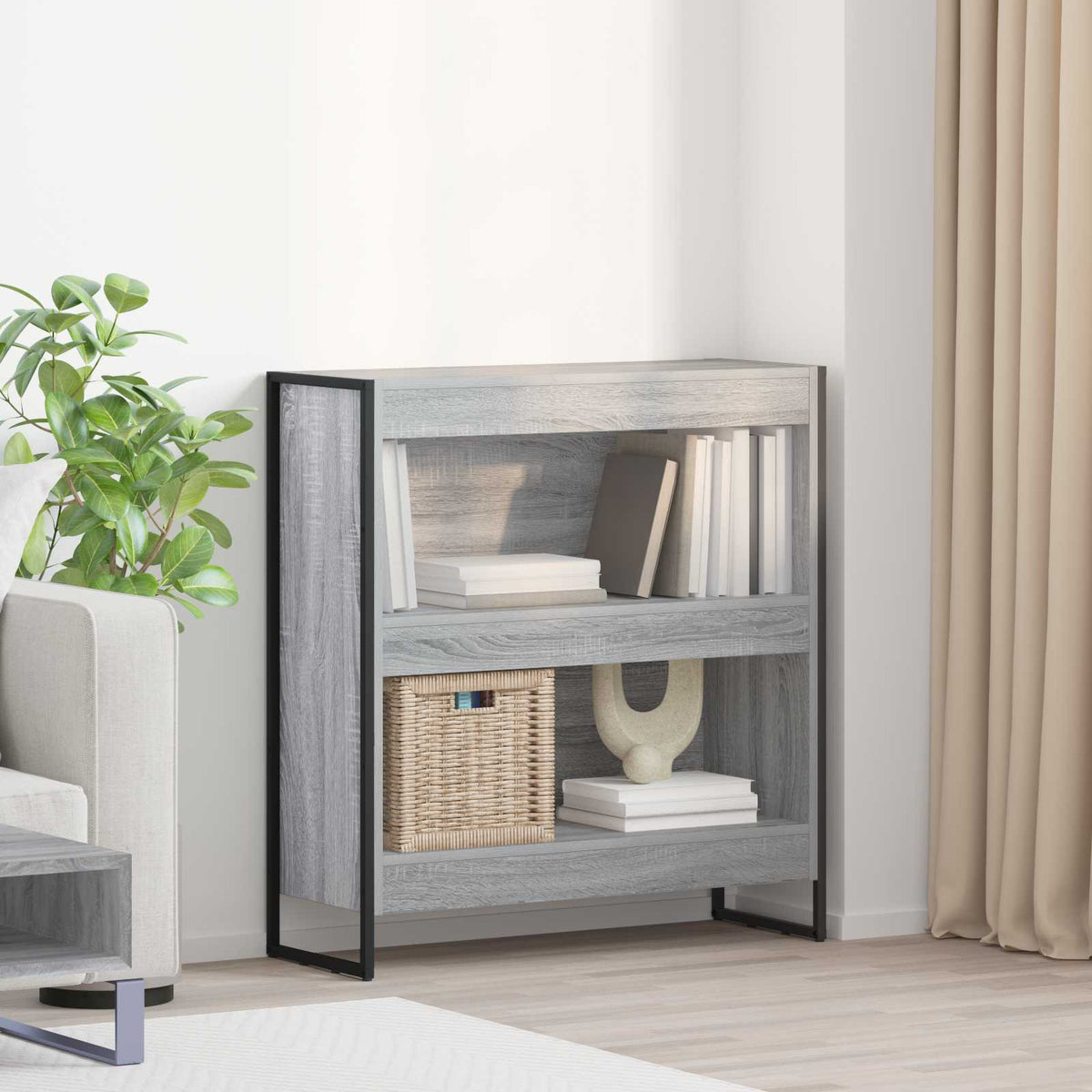 Boekenkast Grijs Sonoma 80 x 30 x 86,5 cm Bewerkt hout is nu te koop bij PeponiXL, paradijselijk wonen!