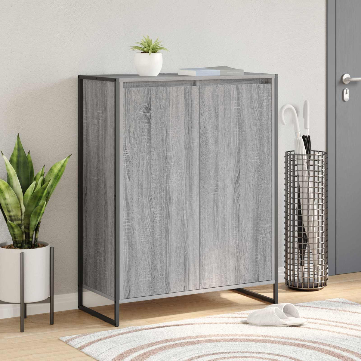 Schoenenkast Grijs Sonoma 79 x 36 x 100 cm Bewerkt hout is nu te koop bij PeponiXL, paradijselijk wonen!