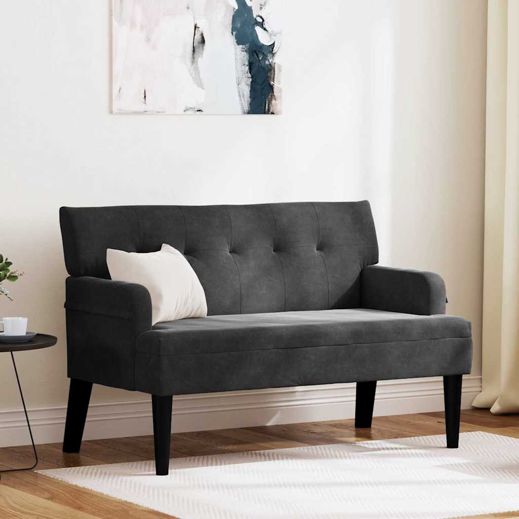 Chesterfield Bank Zwart 112 x 65,5 x 75 cm Fluweel is nu te koop bij PeponiXL, paradijselijk wonen!