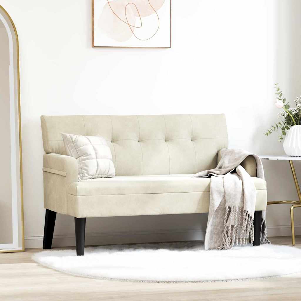 Chesterfield Bank Crème 112 x 65,5 x 75 cm Fluweel is nu te koop bij PeponiXL, paradijselijk wonen!