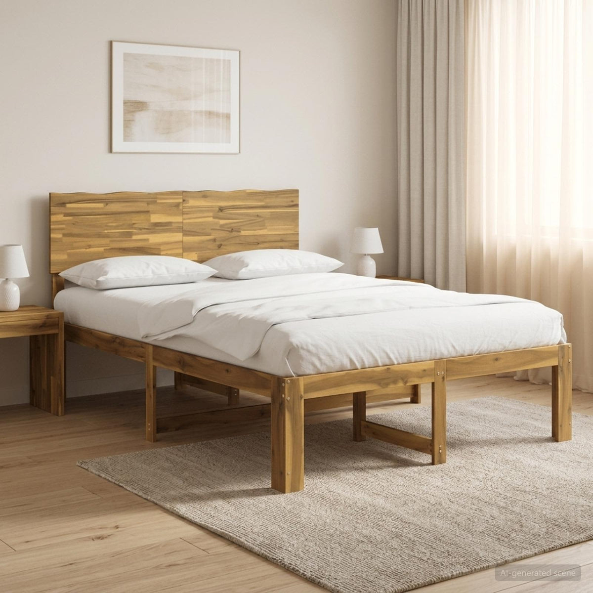 vidaXL Tweepersoonsbed met hoofdeinde ROSTOCK Wit 140 x 200 cm