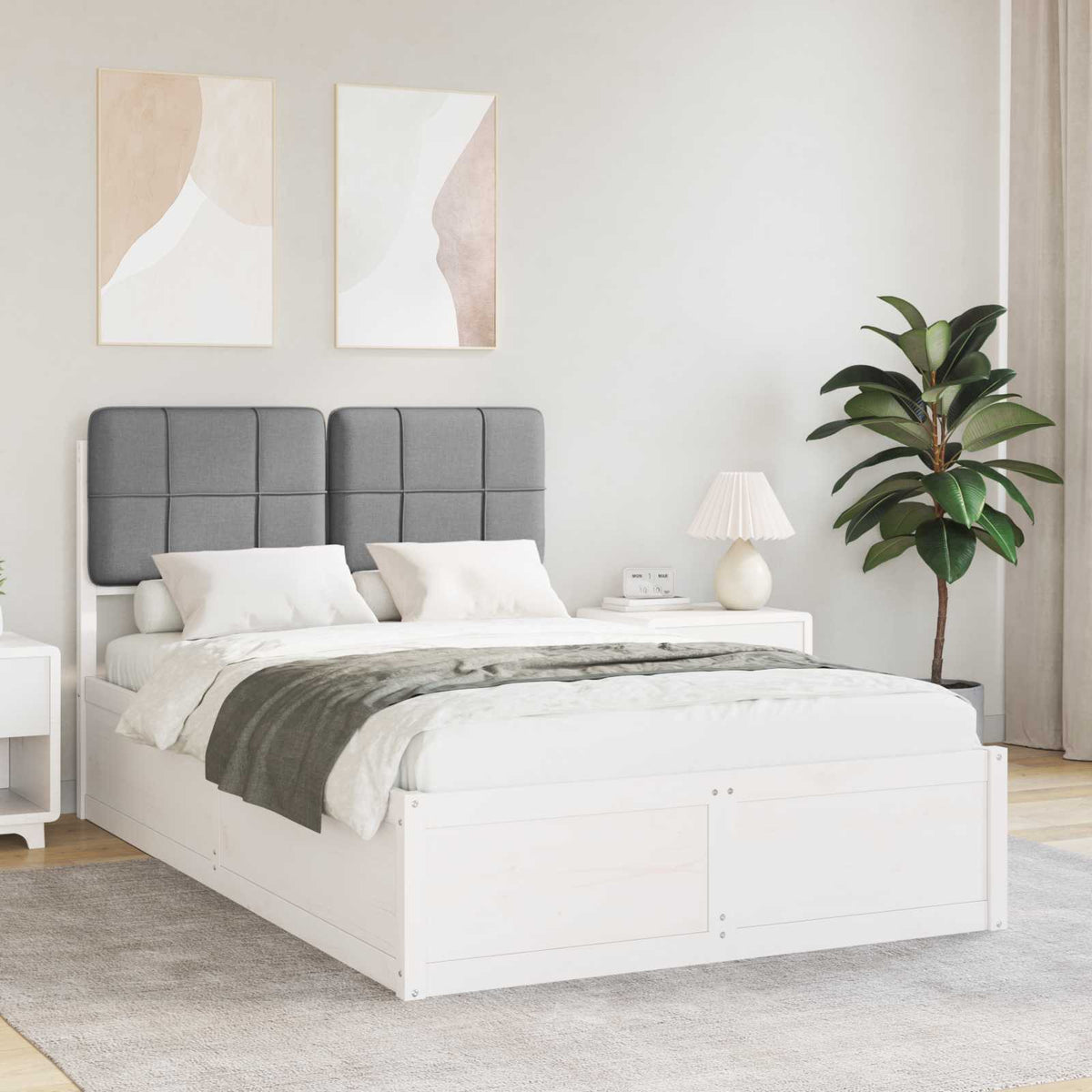 Bedframe met Gevoerd Hoofdgedeelte Lichtgrijs 120 x 190 cm is nu te koop bij PeponiXL, paradijselijk wonen!