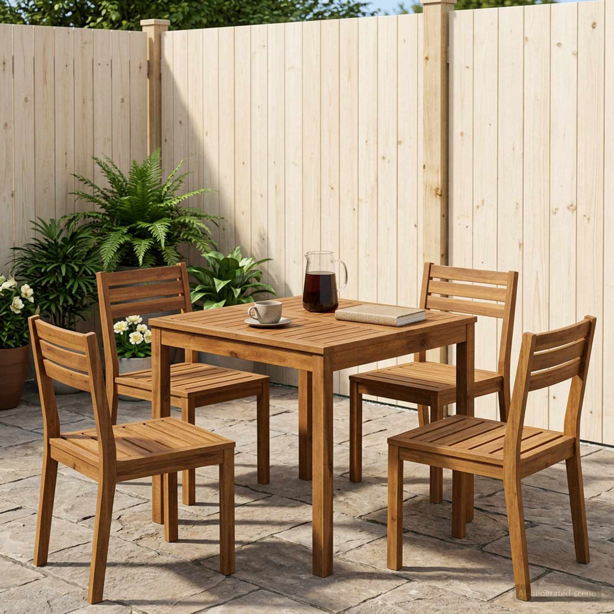 Tuindiner tafel Naturel 70 x 68,5 x 75 cm Massief Acaciahout is nu te koop bij PeponiXL, paradijselijk wonen!