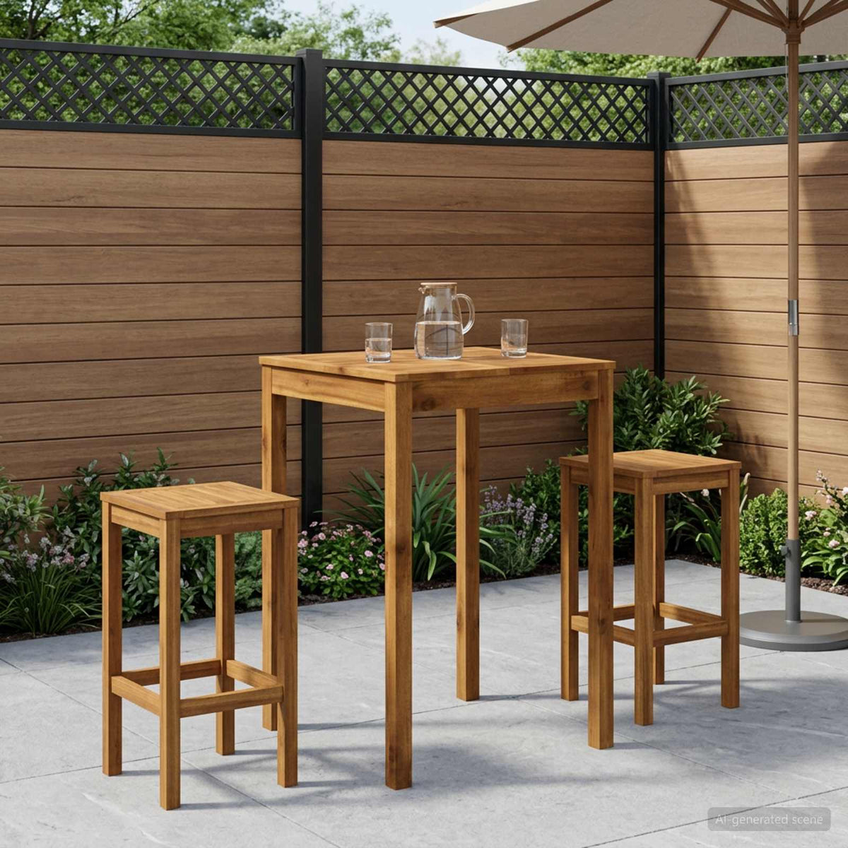 Tuinbar Tafel Naturel 70 x 68,5 x 105 cm Massief Acaciahout is nu te koop bij PeponiXL, paradijselijk wonen!