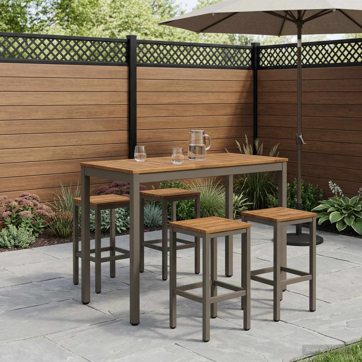 Tuinbar Tafel Natuurlijk en Koffie 108,5 x 55 x 105 cm is nu te koop bij PeponiXL, paradijselijk wonen!