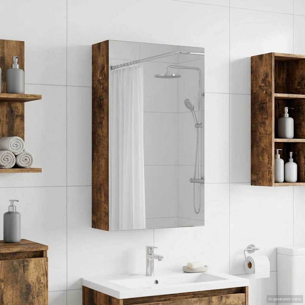 Badkamer spiegelkast Gerookt eiken 30 x 10,5 x 50 cm is nu te koop bij PeponiXL, paradijselijk wonen!