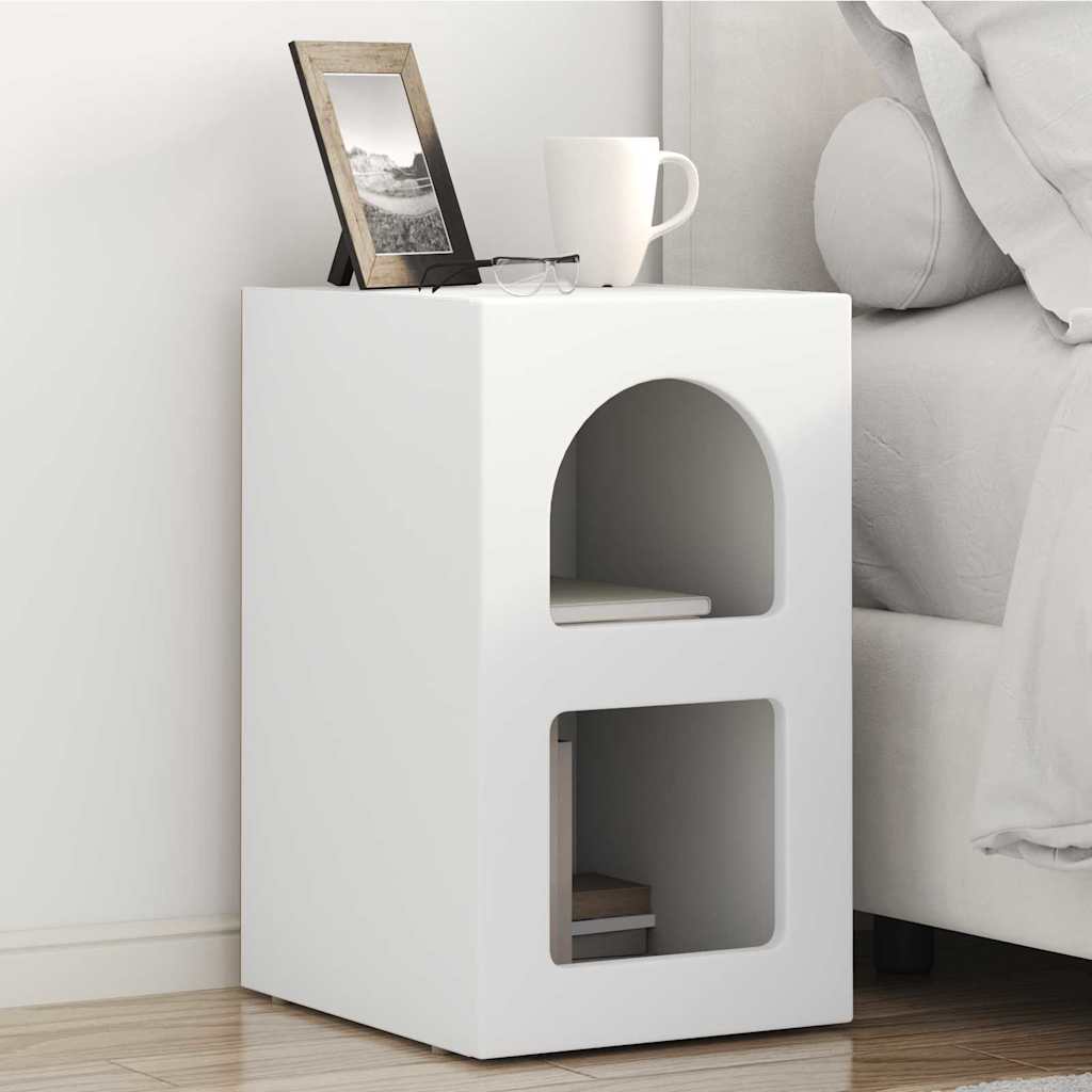 Nachtkastje 2 pcs Wit 29,5 x 33,5 x 50 cm Bewerkt hout is nu te koop bij PeponiXL, paradijselijk wonen!