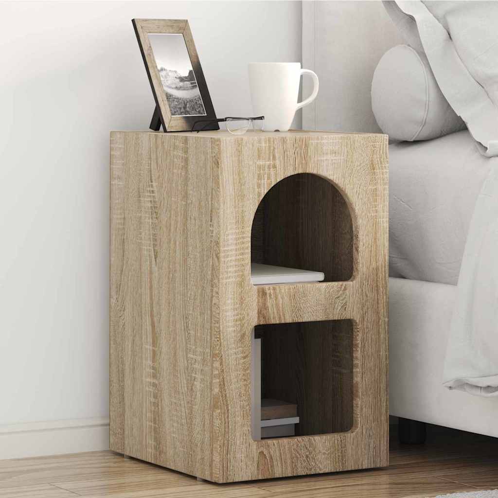 Nachtkastje 2 pcs Sonoma Eiken 29,5 x 33,5 x 50 cm Bewerkt hout is nu te koop bij PeponiXL, paradijselijk wonen!