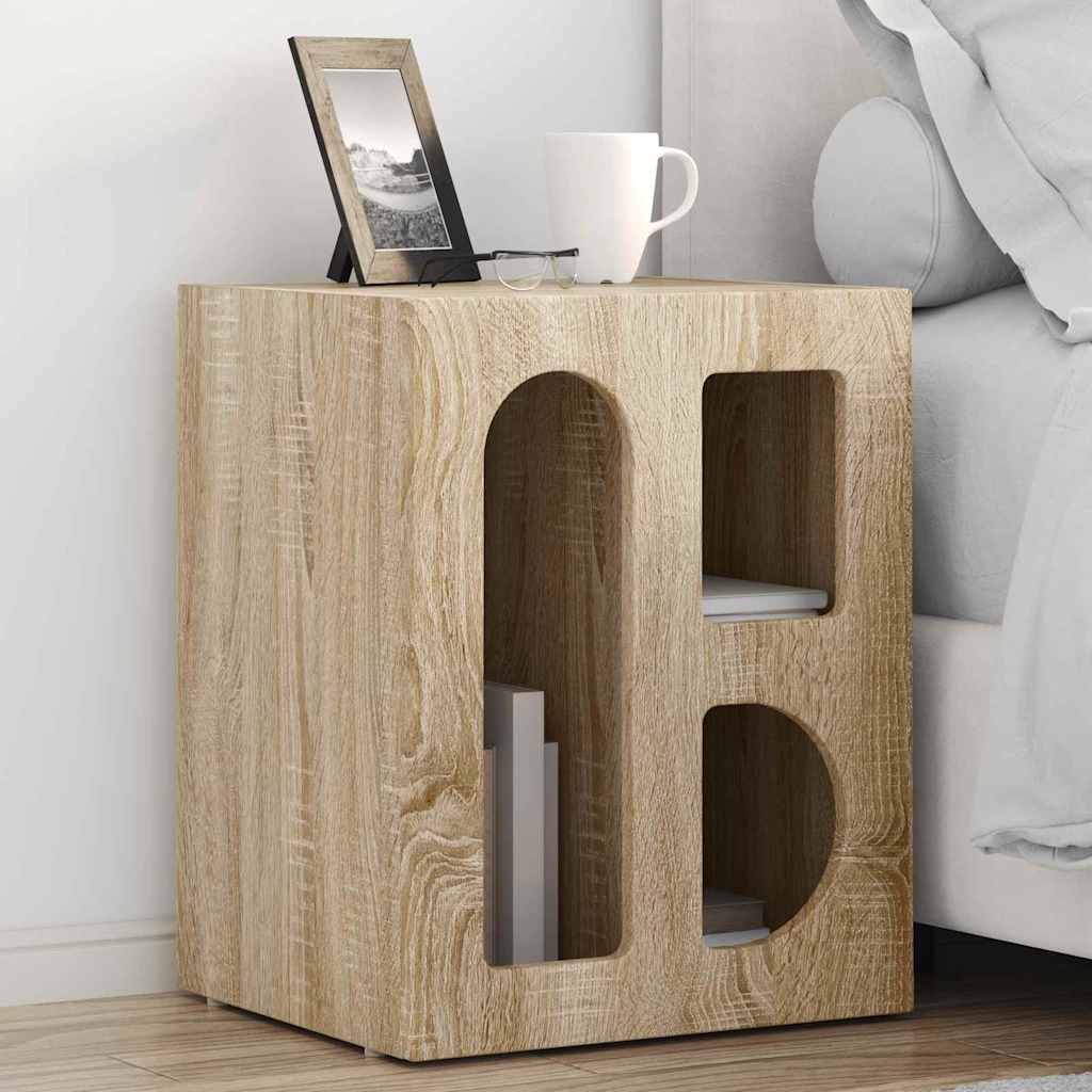 Nachtkastje 2 pcs Sonoma Eiken 40 x 35 x 50 cm Bewerkt hout is nu te koop bij PeponiXL, paradijselijk wonen!