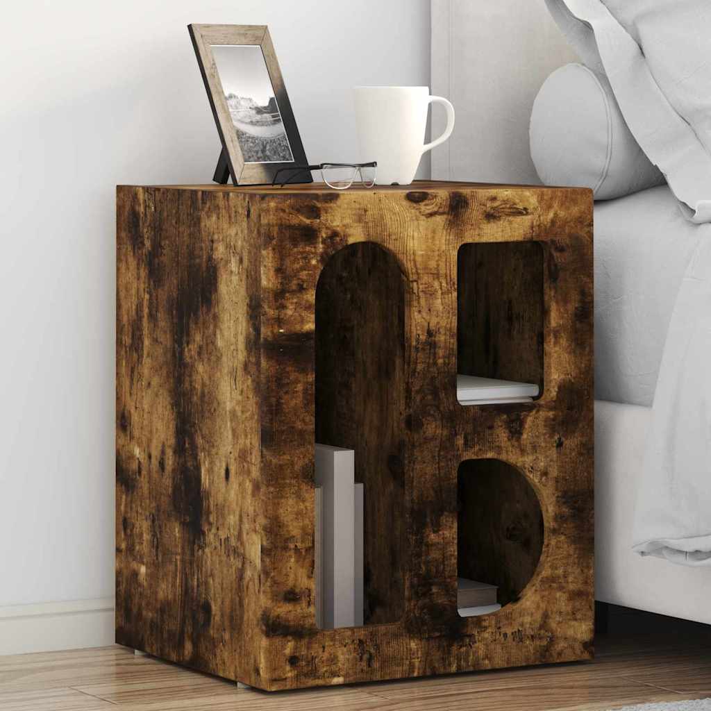 Nachtkastje 2 pcs Gerookt eiken 40 x 35 x 50 cm Bewerkt hout is nu te koop bij PeponiXL, paradijselijk wonen!