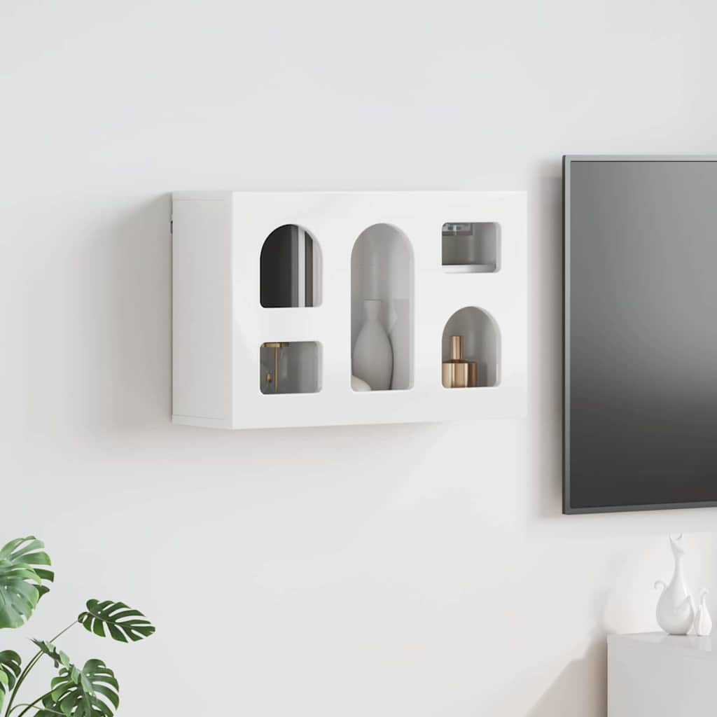 Hangkast met plank Hoogglans wit 60 x 20 x 40 cm Bewerkt hout is nu te koop bij PeponiXL, paradijselijk wonen!