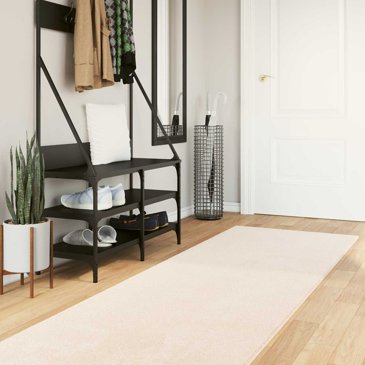 Medium pile zachte en wasbare tapijt HUARTE Beige 80 x 500 cm is nu te koop bij PeponiXL, paradijselijk wonen!