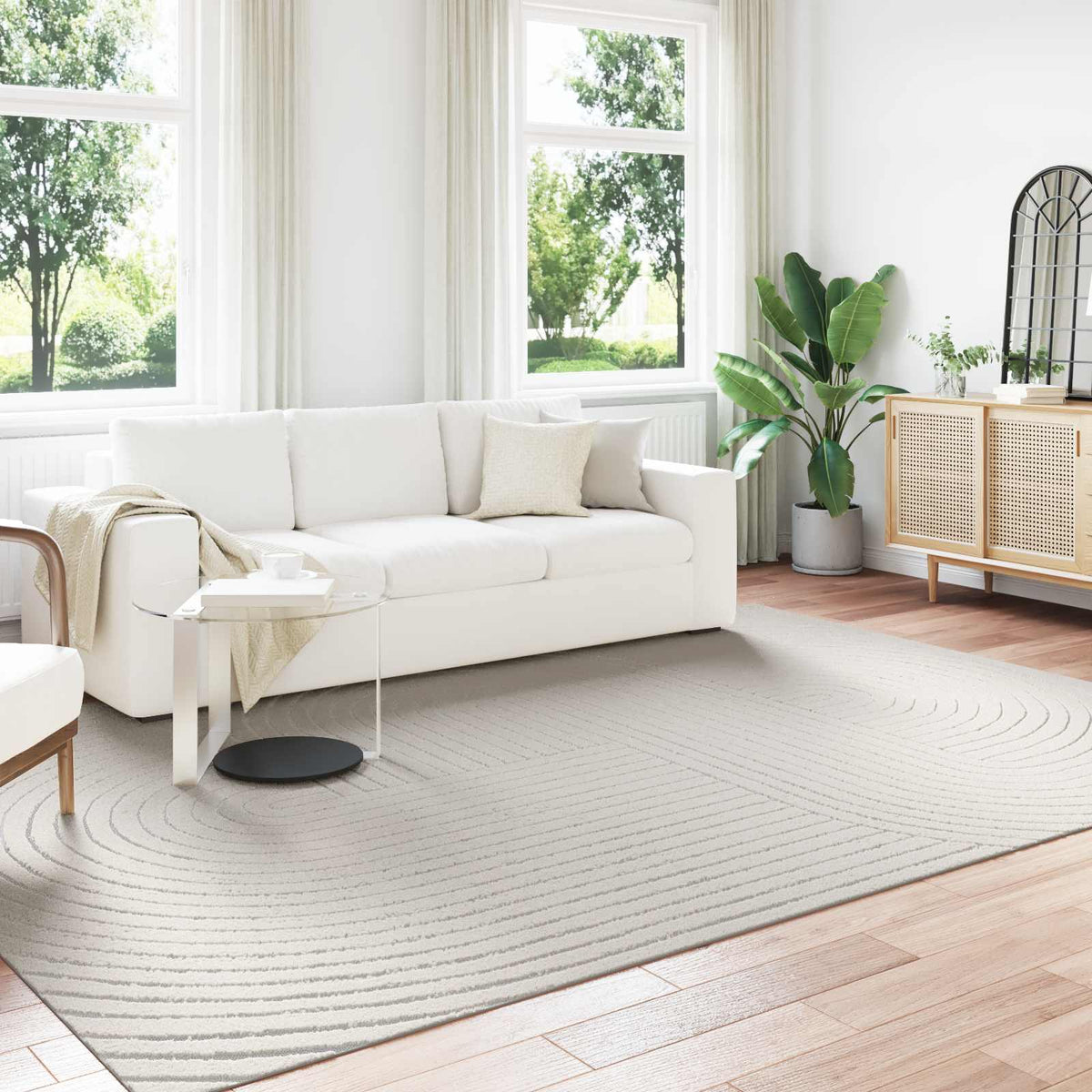 Vloerkleden Rechthoekig PALMERAS Crème 280 x 200 cm Polyester is nu te koop bij PeponiXL, paradijselijk wonen!