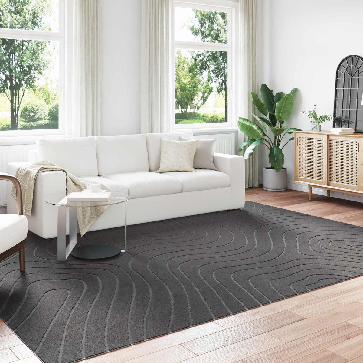 Vloerkleden PALMERAS Antraciet 280 x 200 cm Polyester is nu te koop bij PeponiXL, paradijselijk wonen!