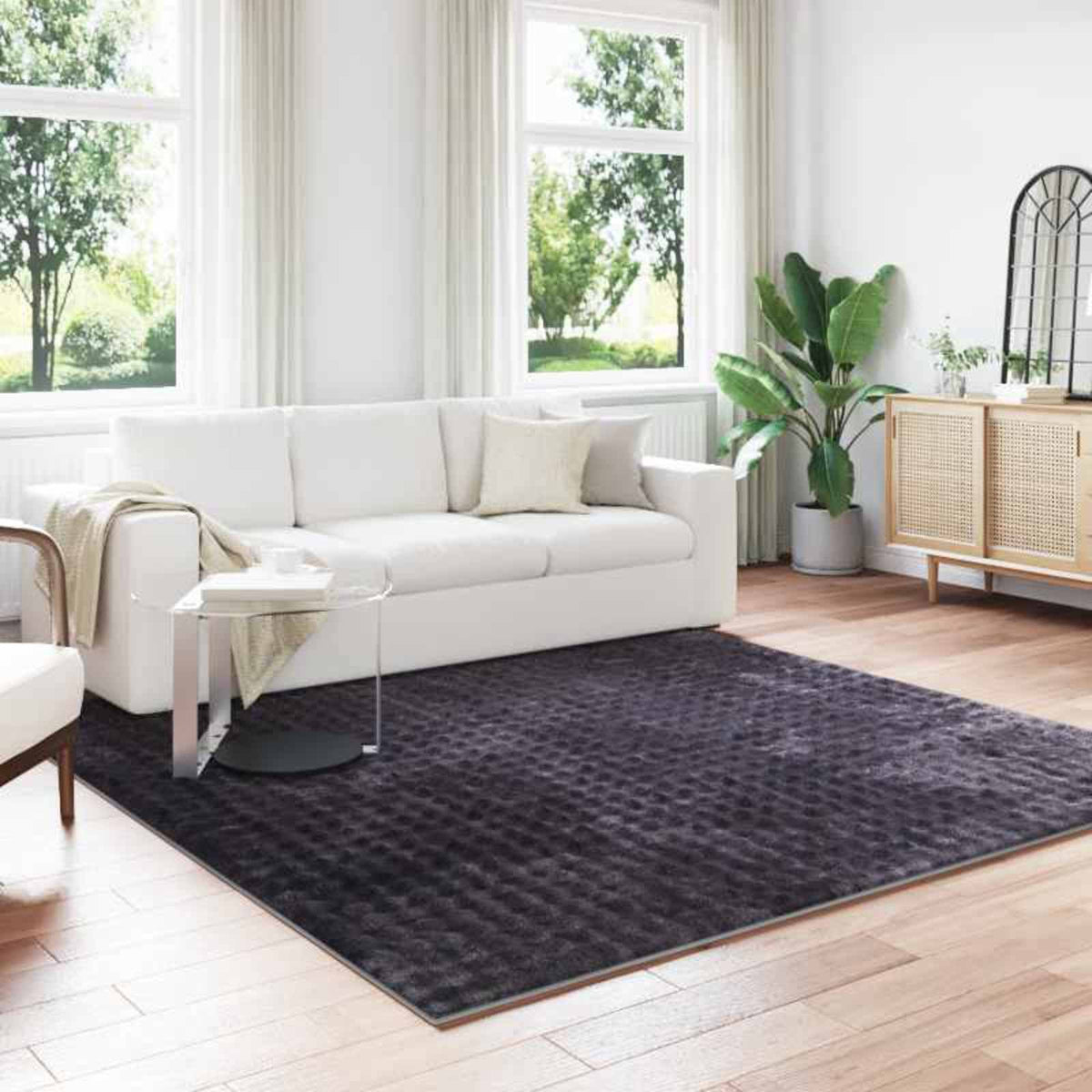 Vloerkleden Vierkant SIROLO Beige 200 x 200 cm Polyester is nu te koop bij PeponiXL, paradijselijk wonen!