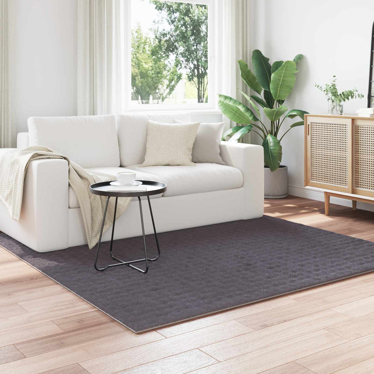 Vloerkleden Vierkant SIROLO Antraciet 120 x 120 cm Polyester is nu te koop bij PeponiXL, paradijselijk wonen!