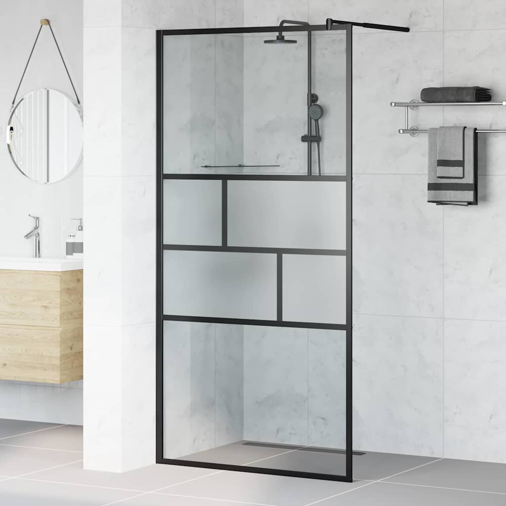 Inloop Douche Wand Zwart 100 x 195 x 0,5 cm Glas en Aluminium is nu te koop bij PeponiXL, paradijselijk wonen!