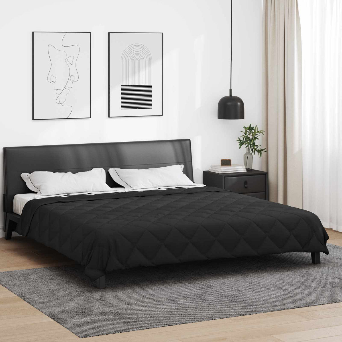 Vol jaar dekbed Zwart 220 x 260 cm Microfiber is nu te koop bij PeponiXL, paradijselijk wonen!