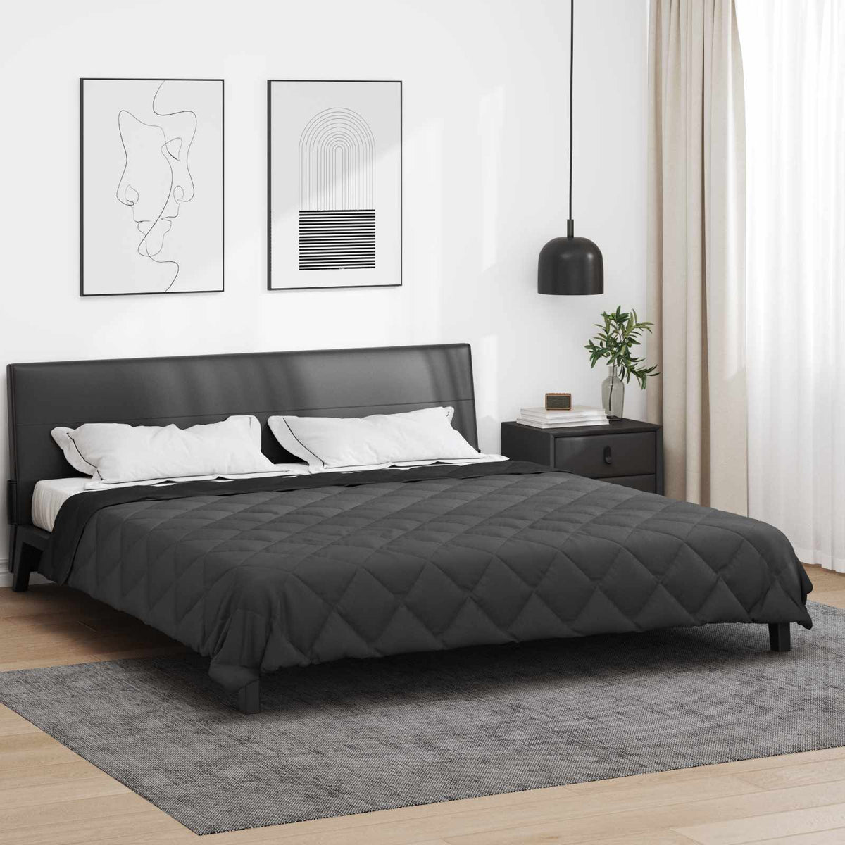 Vol jaar dekbed Zwart en Anthraciet 220 x 240 cm Microfiber is nu te koop bij PeponiXL, paradijselijk wonen!