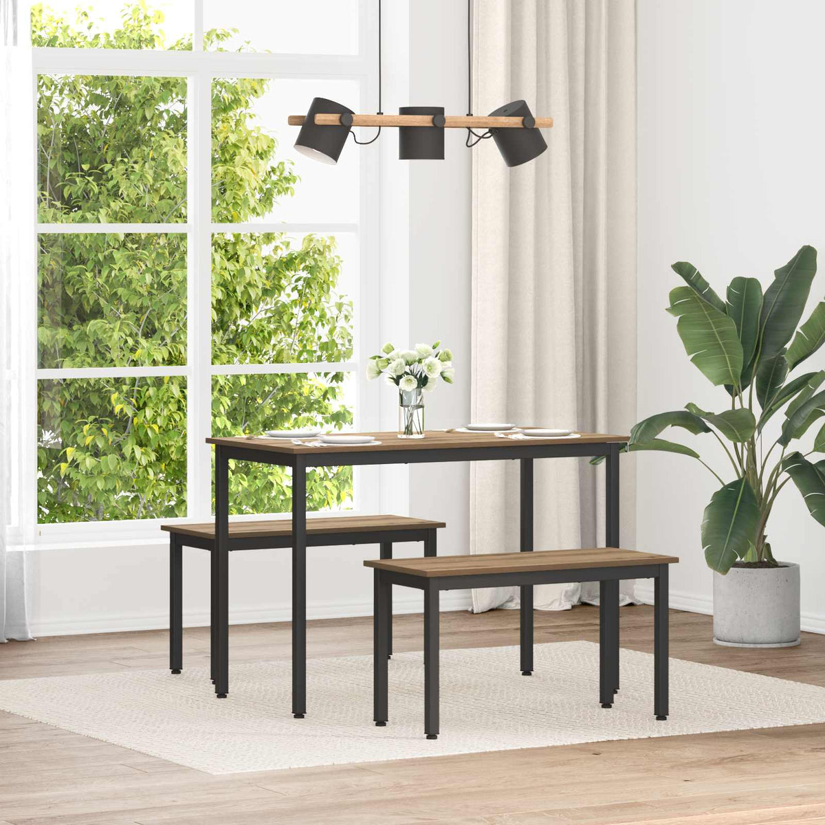 Bank Ambachtelijk eiken 80 x 35 x 45 cm Bewerkt hout is nu te koop bij PeponiXL, paradijselijk wonen!