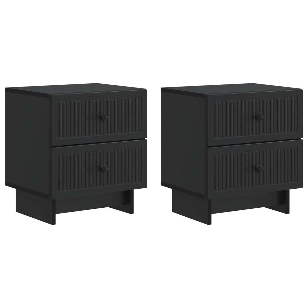 Nachtkastje 2 pcs Zwart 43 x 34,5 x 47,5 cm Bewerkt hout is nu te koop bij PeponiXL, paradijselijk wonen!