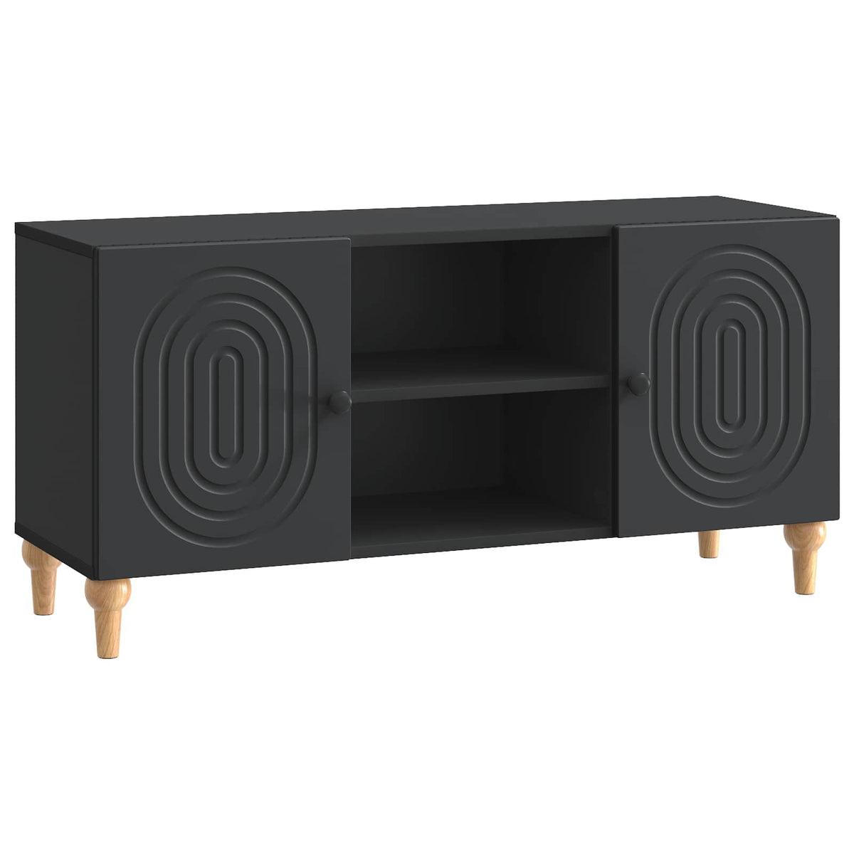TV-kast Zwart 102 x 34,5 x 50 cm Bewerkt hout is nu te koop bij PeponiXL, paradijselijk wonen!